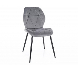 RICK VELVET étkezőszék, Szürke Bluvel 14/Fekete