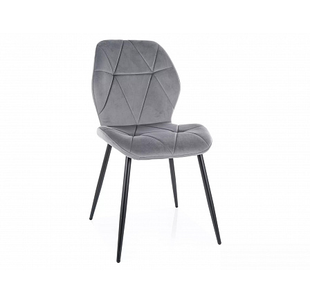 RICK VELVET étkezőszék, Szürke Bluvel 14/Fekete