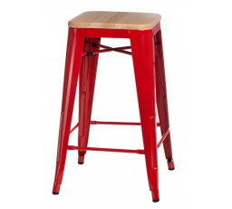 Paris Wood bárszék 75 cm piros fenyő természetes