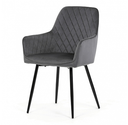 Jídelní židle, šedá, sametová látka, DCH-215 GREY4