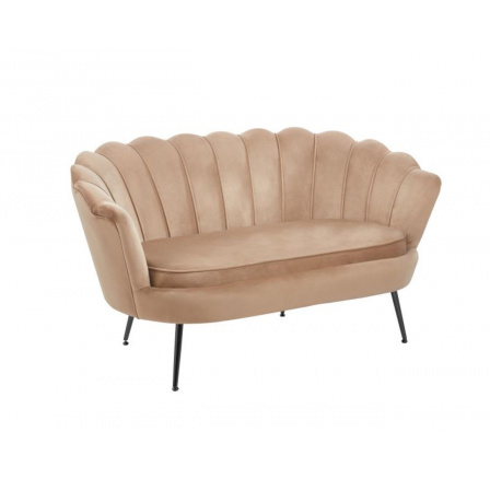 Sofa SF1-FXJG bársonyos cappuccino, fekete lábakkal