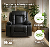 Fotel Rozkładany Masujący BOX Czarny Ekoskóra