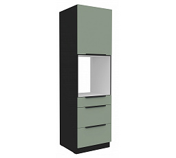 Kuchyňská skříň ARIA - 60 DPS-210 3S 1F, Černá/Aquamarine