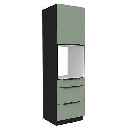 Kuchyňská skříň ARIA - 60 DPS-210 3S 1F, Černá/Aquamarine