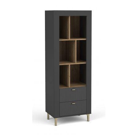 MOSSA MO4 polc, Whisky Tölgy/Fekete matt