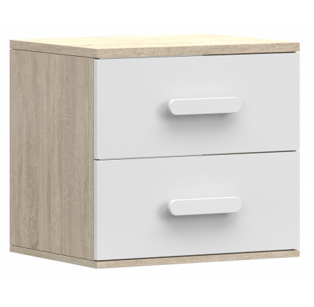 SMYK III éjjeliszekrény - 22, Sonoma Tölgy/Fehér/Fehér