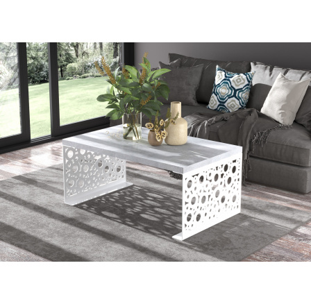 RINA dohányzóasztal 100x60 Fehér+Beton