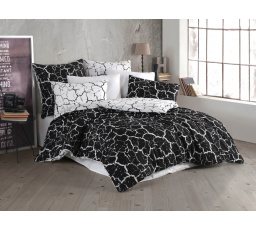 Povlečení bavlna 140x200, 70x90cm Misty black nitěný knoflík