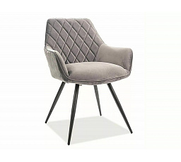 LINEA VELVET étkezőszék, Szürke Bluvel 14/Fekete
