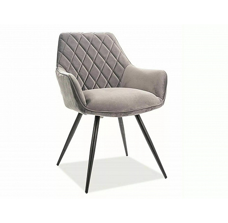 LINEA VELVET étkezőszék, Szürke Bluvel 14/Fekete