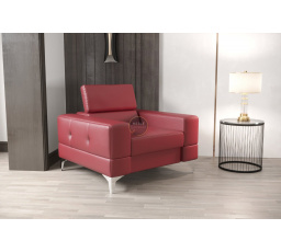 FOTEL TOSCANIA SKÓRA NATURALNA - Skóra czerwona