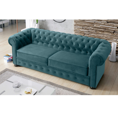 SOFA MANCHESTER III 218 CM - Sofa z funkcją spania , Odcienie turkusu