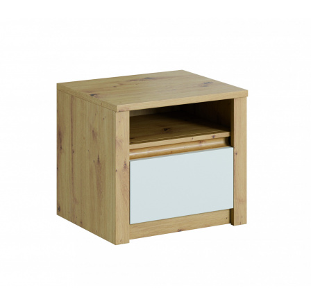 Éjjeliszekrény MALTA SN, Artisan Tölgy + Fehér