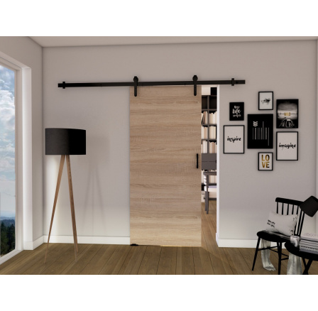 Posuvné dveře LOFT A100, Sonoma/Černá Posuvné dveře LOFT A100, Sonoma/Černá