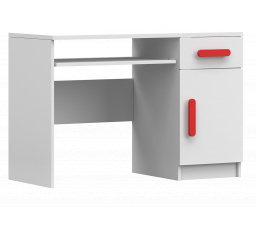 SMYK I - 08 íróasztal, Fehér Matt/Piros