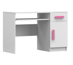 SMYK I - 08 íróasztal, Fehér Matt/Rózsaszín