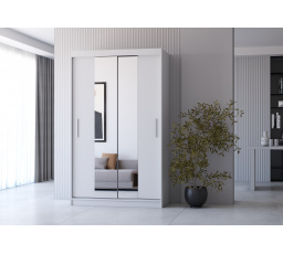 Tükrös ruhásszekrény NOEMI 01, Fehér