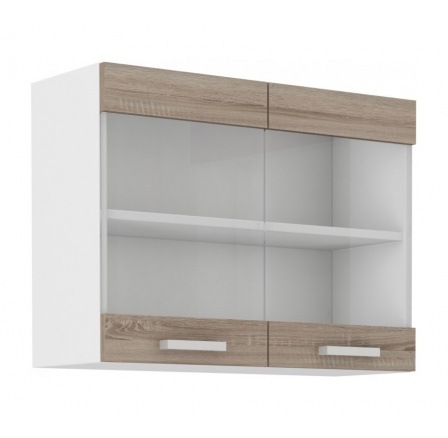 Kuchyňská skříňka Dalton 80-GS-2F bílá/dub sonoma truffle