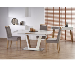 Étkezőasztal VALETTI, fehér/arany tölgy