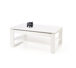 BETTY dohányzóasztal emelhető asztallappal, Fehér