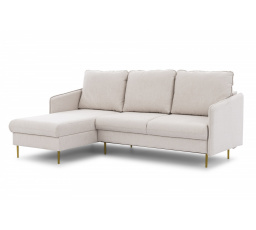 Narożnik Taila Mini z funkcją spania / Loft 01 / złote nogi / strona lewa