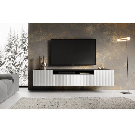 NOEMI Fali TV szekrény Fehér+Fekete