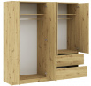BASIT 4D2S ruhásszekrény, Artisan Tölgy
