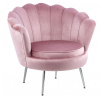Velvet rózsaszín fotel /ezüst lábak/ LC-032-1