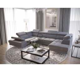 NAROŻNIK GALAXY MAX II RELAX Z FUNKCJĄ SPANIA 215x350x170 - Odcienie szarości , lewa