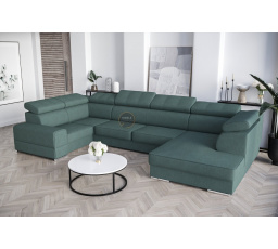 NAROŻNIK ROYAL MAX I 210x375x185 - lewa , Odcienie zieleni morskiej