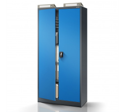 JAN irodai fém iratszekrény, 900 x 1850 x 400 mm, antracit-kék