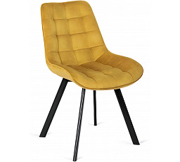 Krzesło RICK Musztardowe Welurowe