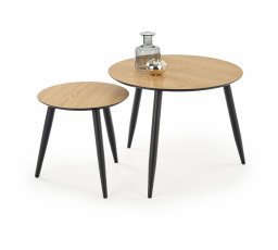 MENTONA konferencia asztal szett, arany tölgy/fekete