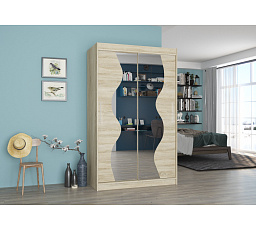 Tolóajtós szekrény tükörrel OSWALD 120 Sonoma+Sonoma