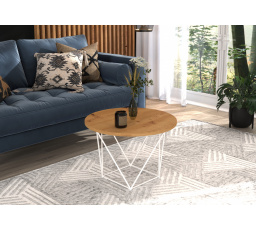 LIAM Dohányzóasztal Fehér+Artisan