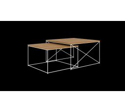 Licco 2 az 1-ben dohányzóasztal Fehér + Lancelot Tölgy