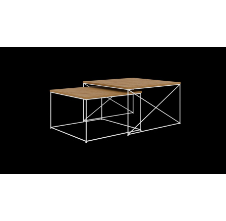 Licco 2 az 1-ben dohányzóasztal Fehér + Lancelot Tölgy