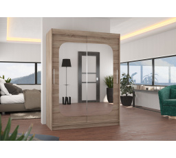 Tolóajtós szekrény tükörrel CLEVER 150 Truffle+Truffle