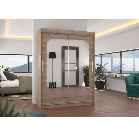 Tolóajtós szekrény tükörrel CLEVER 150 Truffle+Truffle