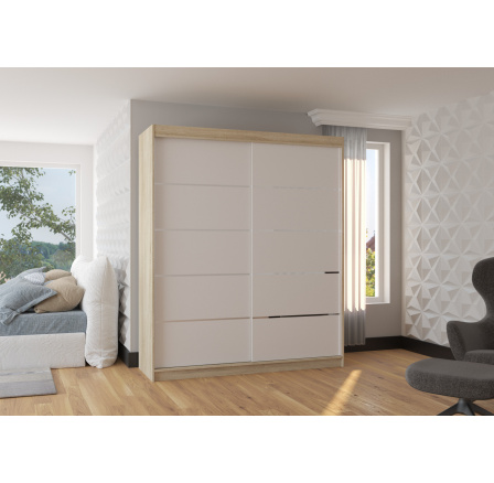 Tolóajtós szekrény SPECTRA 180 Sonoma+Fehér