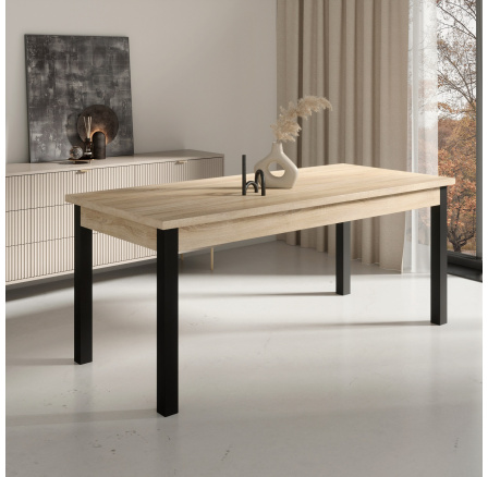 RODOS 81 Kihúzható Asztal Fekete+Sonoma