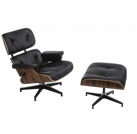 Vip fotel lábtartóval fekete/rosewood/standard alap