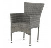 Zahradní židle, kov, polyratan, šedá, AZC-S2118 GREY
