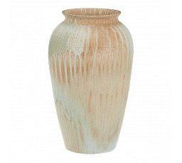 Váza keramická - tvar amfora, 30 cm, béžovo-zelená