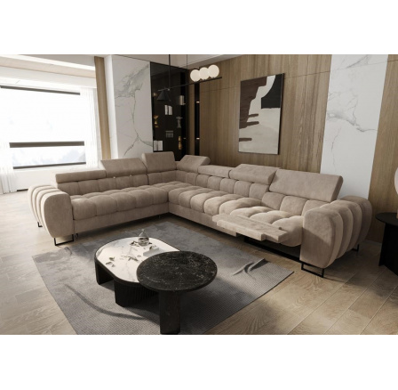 NAROŻNIK ROZKŁADANY ASPEN MAX RELAX 330x260 CM - Wybierz własny kolor - Galeria tkanin poniżej , lewa