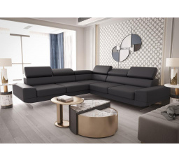NAROŻNIK MILANO MAX 270x270 CM SKÓRA NATURALNA - Skóra czarna
