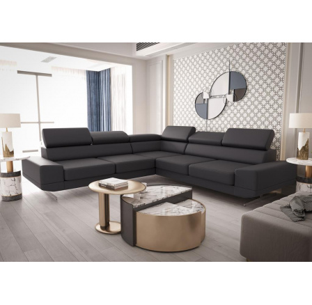 NAROŻNIK MILANO MAX 270x270 CM SKÓRA NATURALNA - Skóra czarna