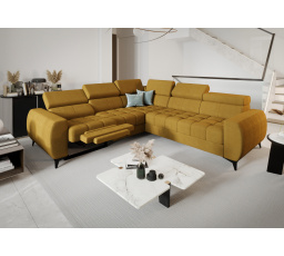 NAROŻNIK ROZKŁADANY PORTO II RELAX 255X258 CM - lewa , Odcienie żółte