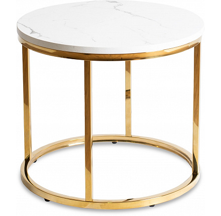 Stolik CLIFF Biały Marmur/Złoty