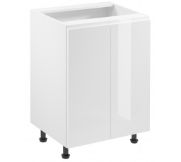 Konyhai alsó szekrény - ASPEN D60, Fehér/Fehér fényes